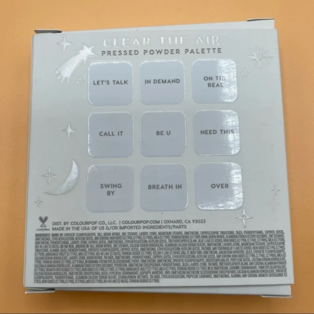Colourpop Starry Eyes Clear The Air 9 Pan Eyeshadow Pallet New Peach‎ Coral